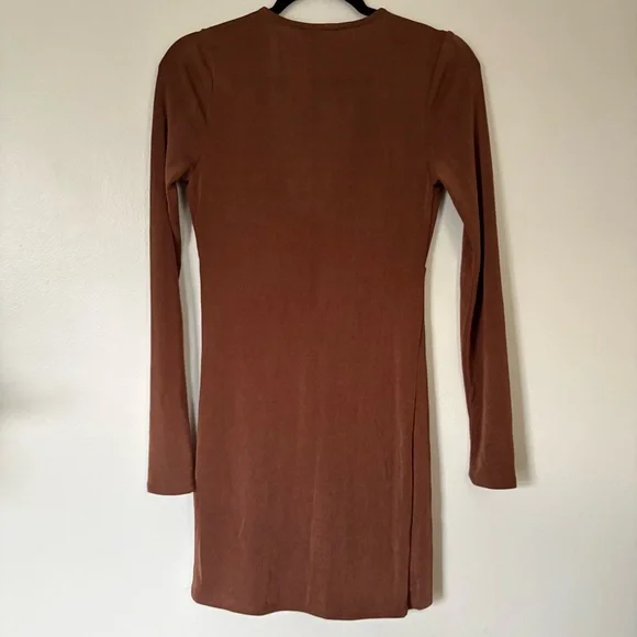 Forever 21 Brown Long Sleeve Dress Size Medium - Picture 11 of 13